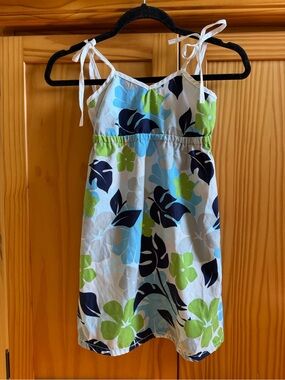 Charlie Rocket Hawaiian Print Tie Strap Sundress - Size 6